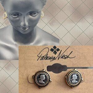 Patricia Nash Silver-Brass Small Ancient Coins Mixed Metal Stud Earrings